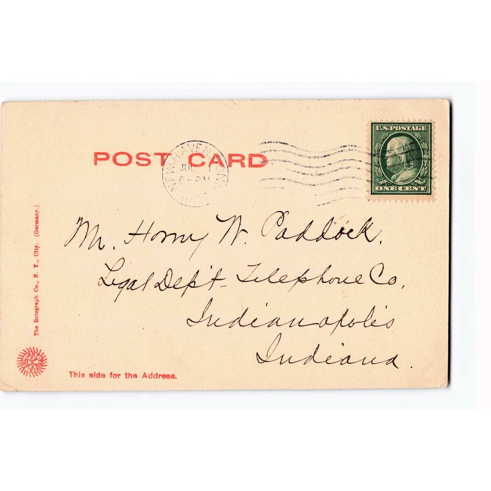 Trinity Church New Haven CT Yale Harvard Boat Race Message Rotograph Postcard - Picture 2 of 2
